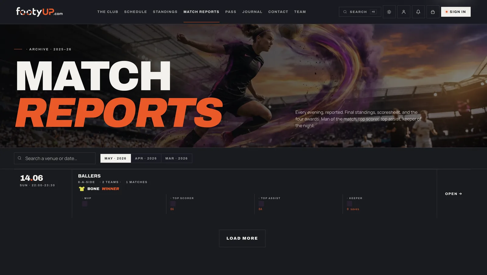 FootyUp — section